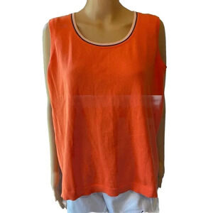 Talbots Knit Tank Top Women’s Plus 1X Pima Cotton Blend Casual Stretch Orange